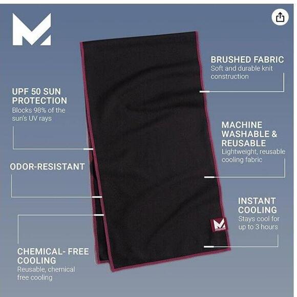 Mission Max Plus Cooling Towels For Neck And Face Cool When Wet UPF 50 Protect - Picture 1 of 4
